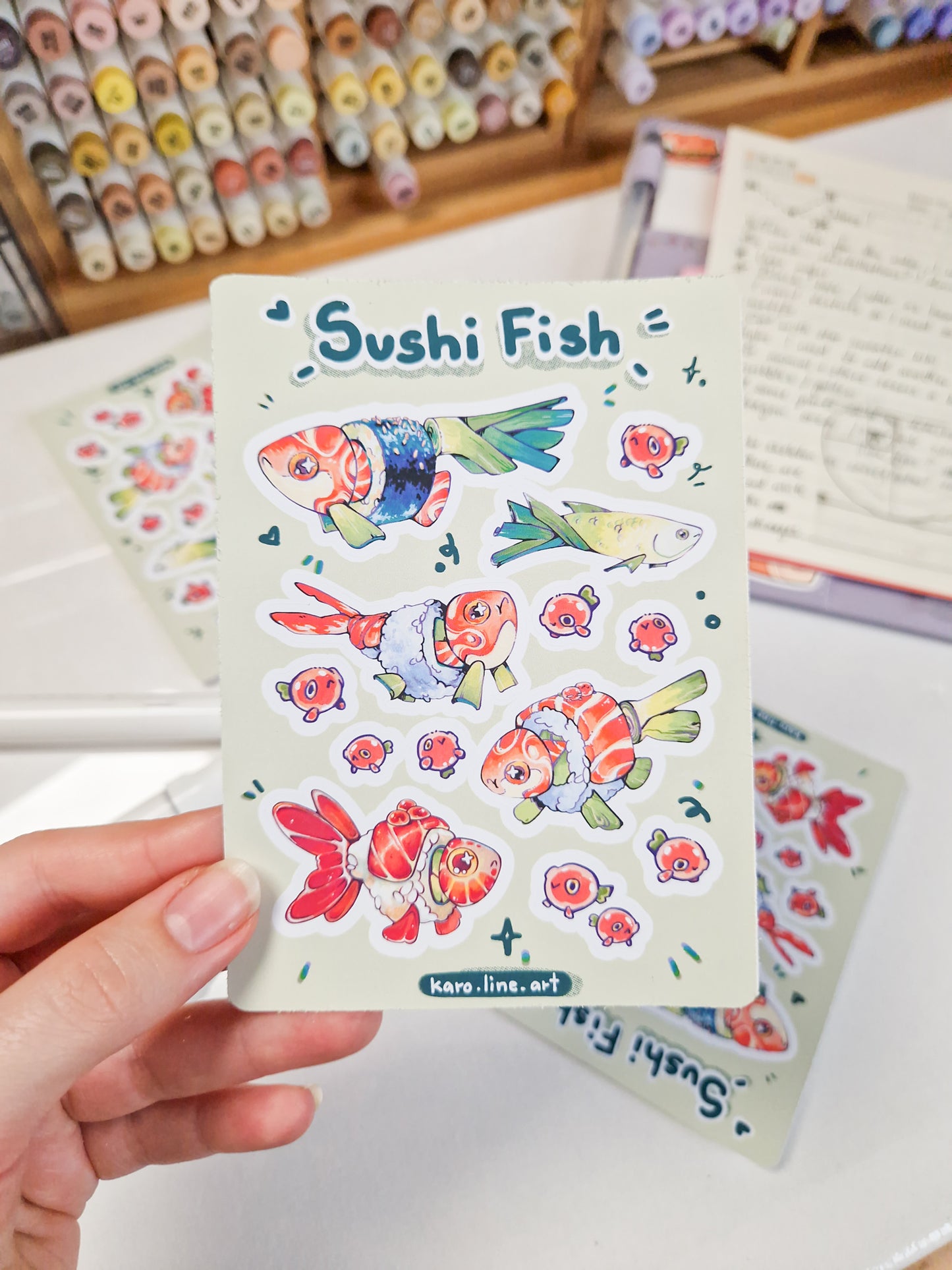 Sushi fish (new look) - sticker sheet
