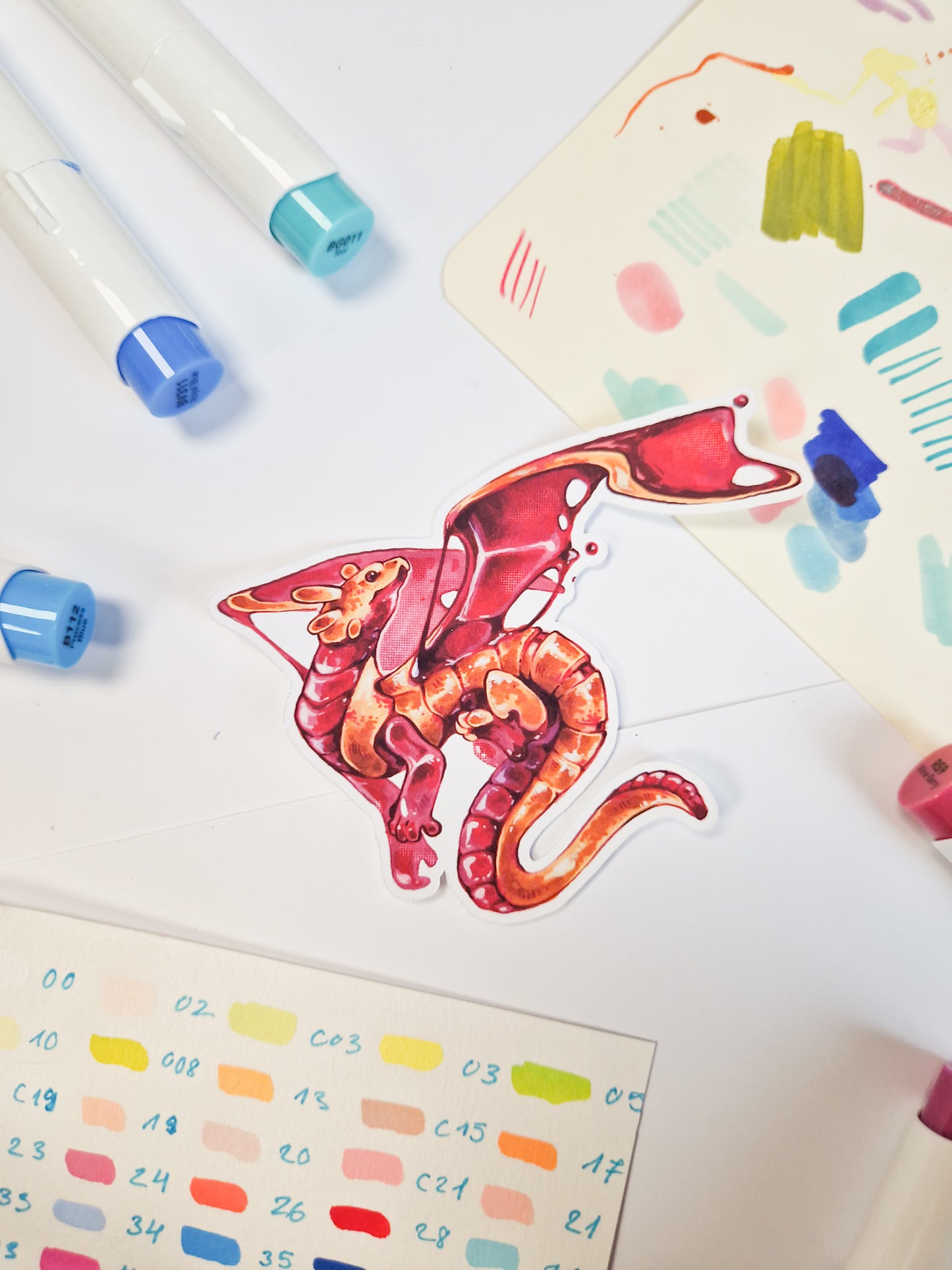 Pie dragon - matte sticker