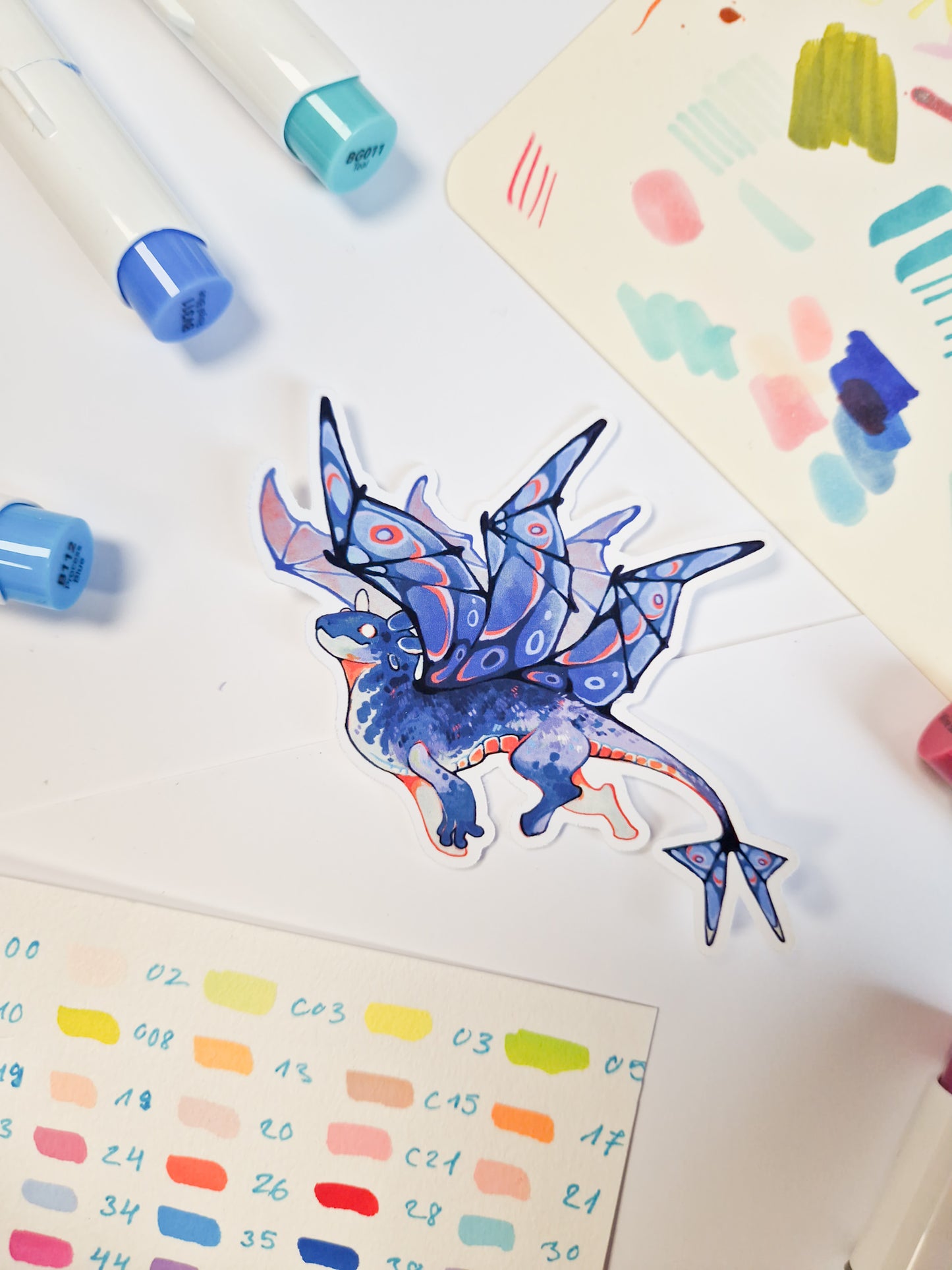 Moth dragon - matte sticker