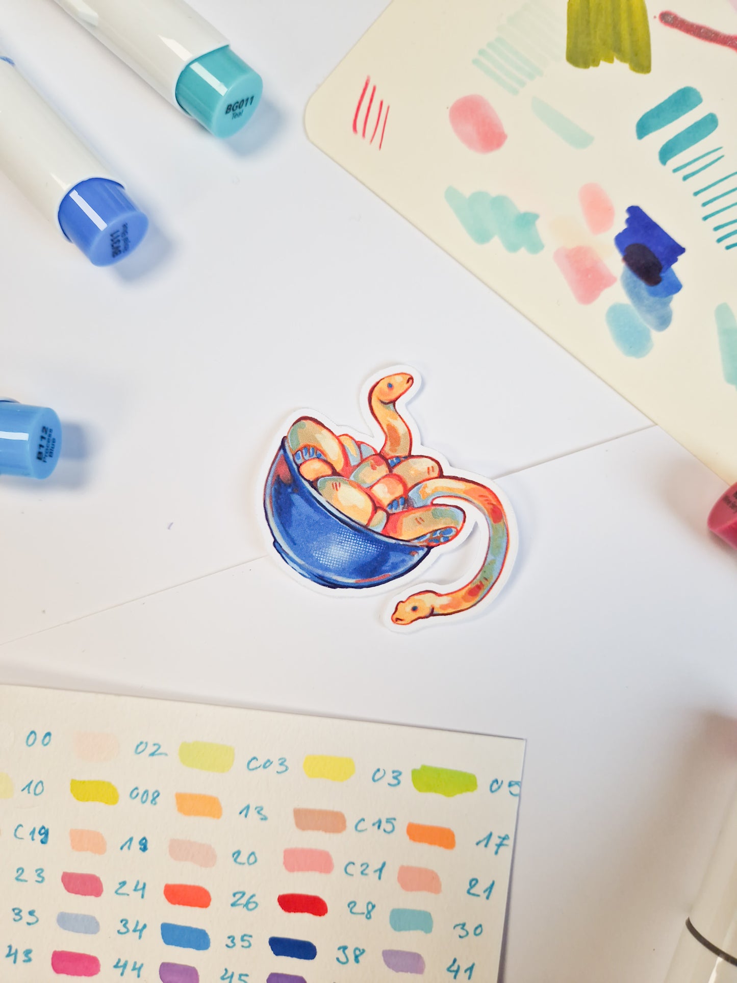 Noddle Snakes - matte sticker