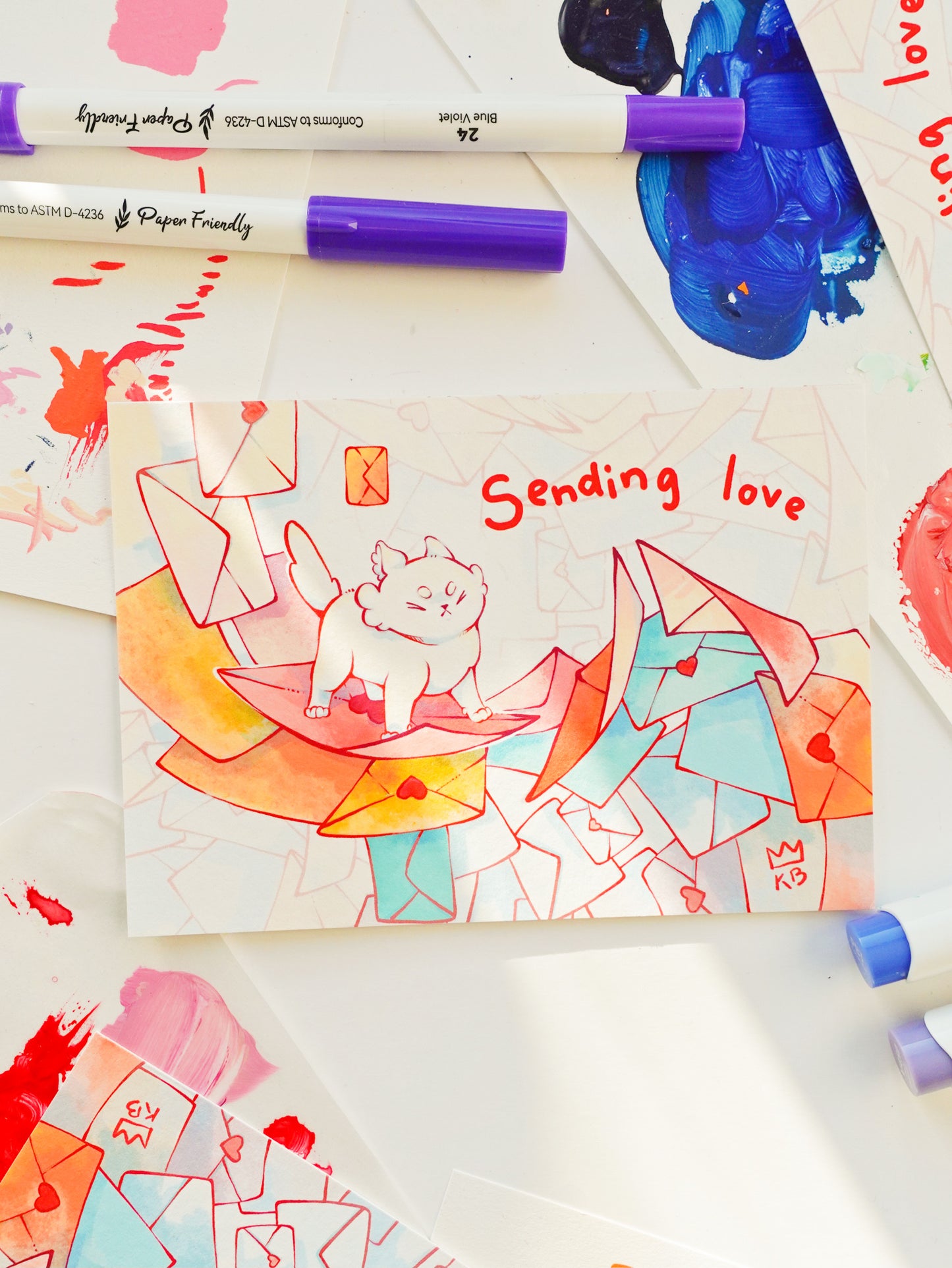 "Sending love" print