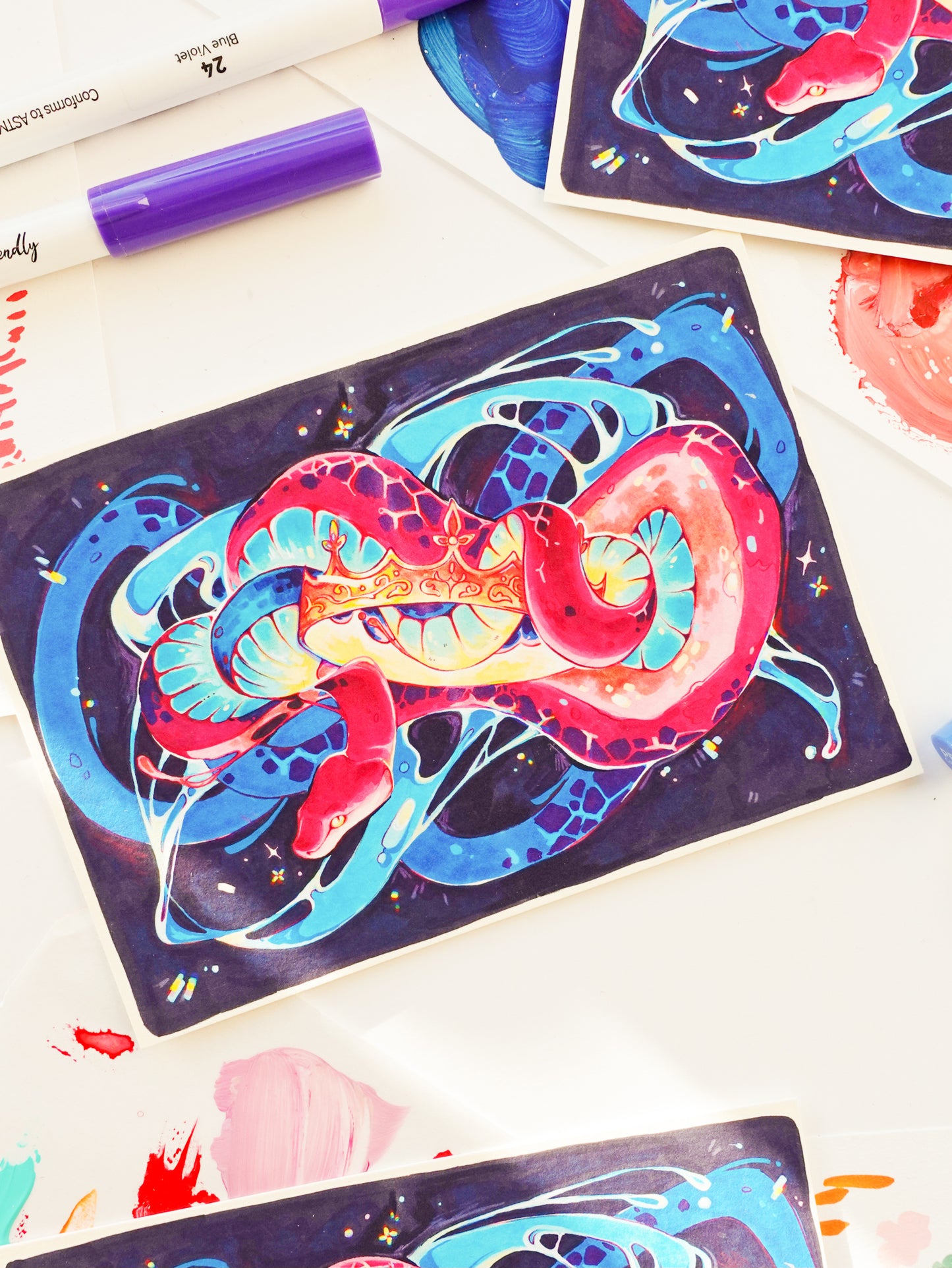 "New years snake" print