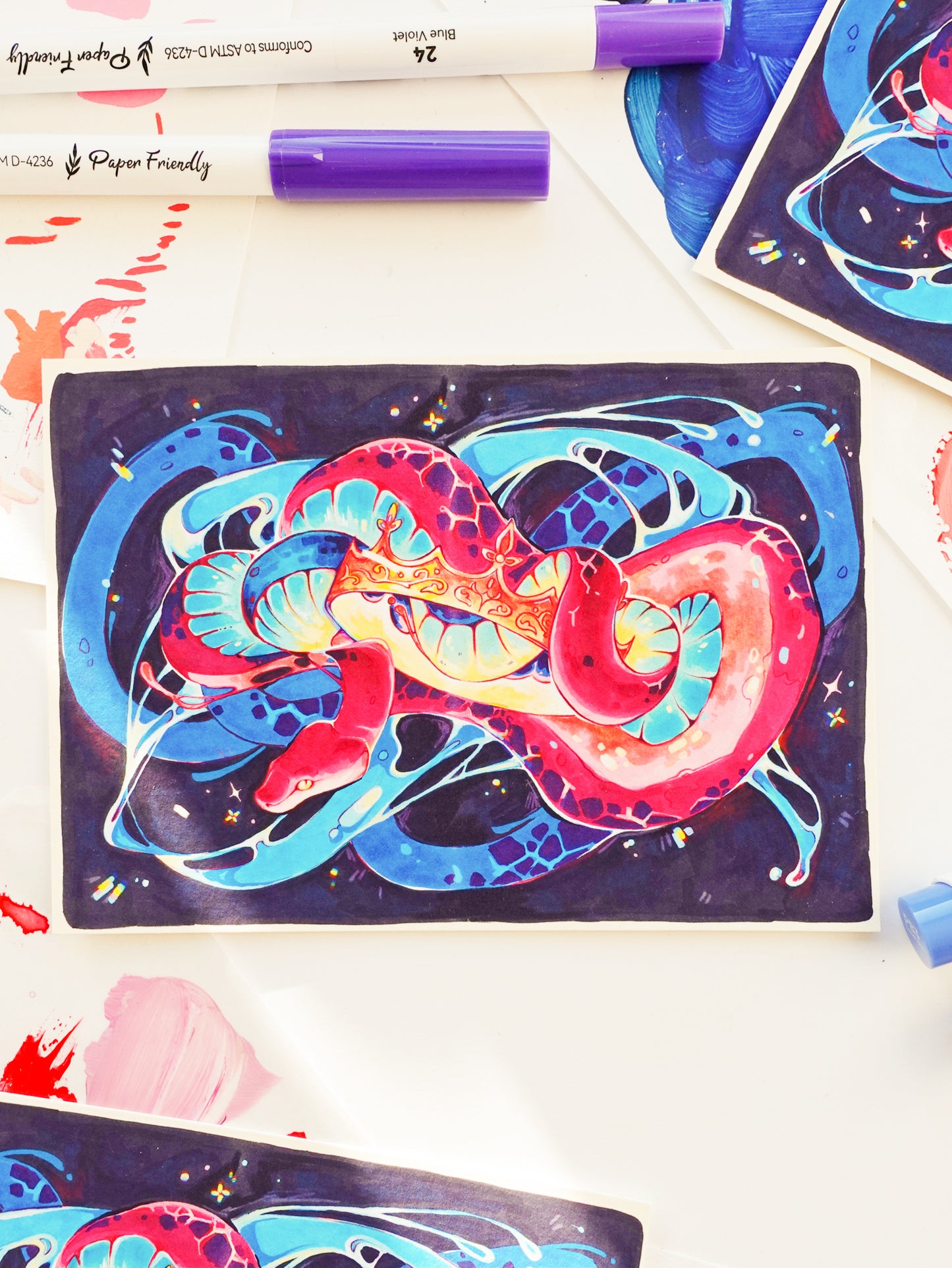 "New years snake" print