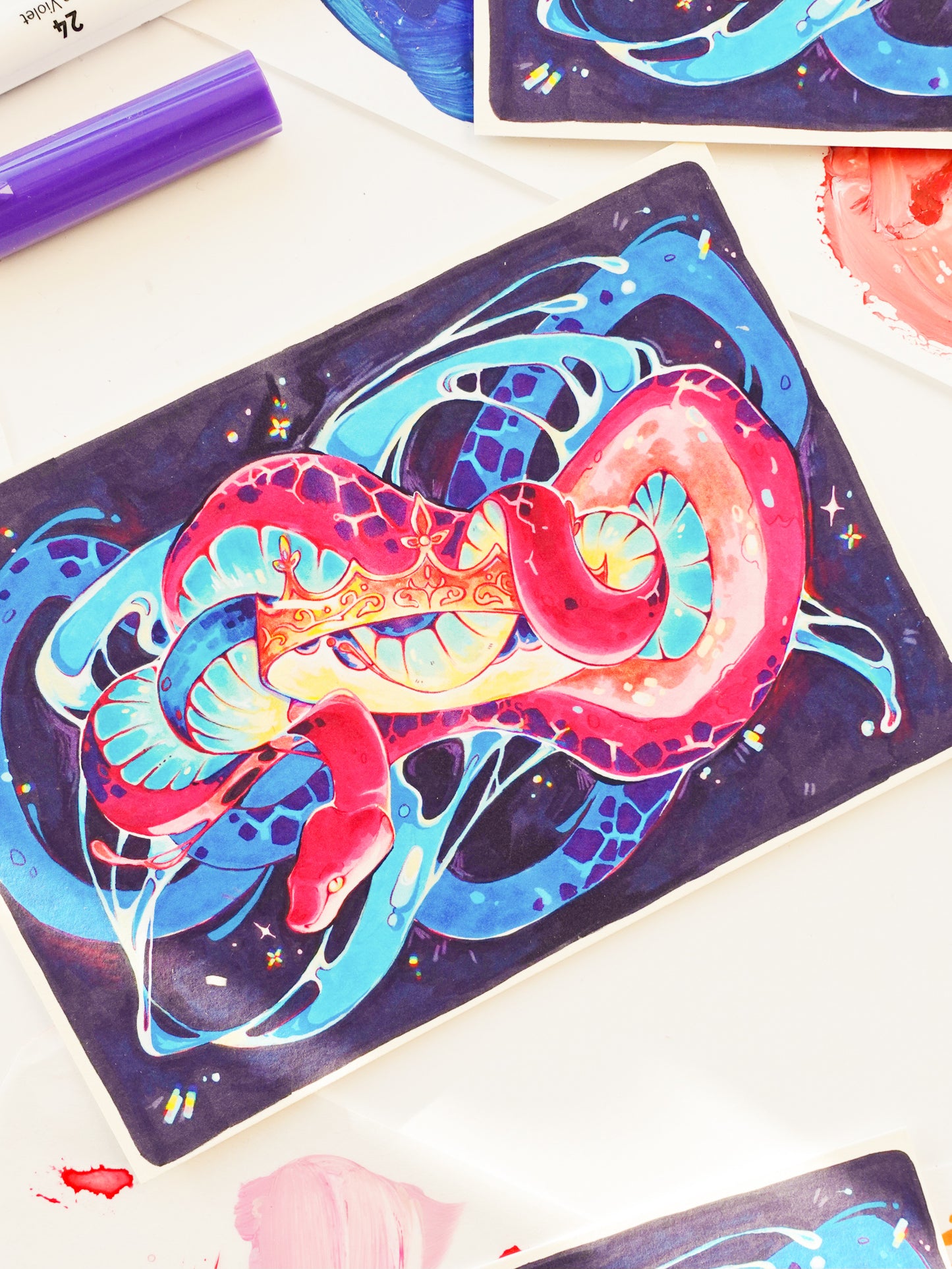 "New years snake" print