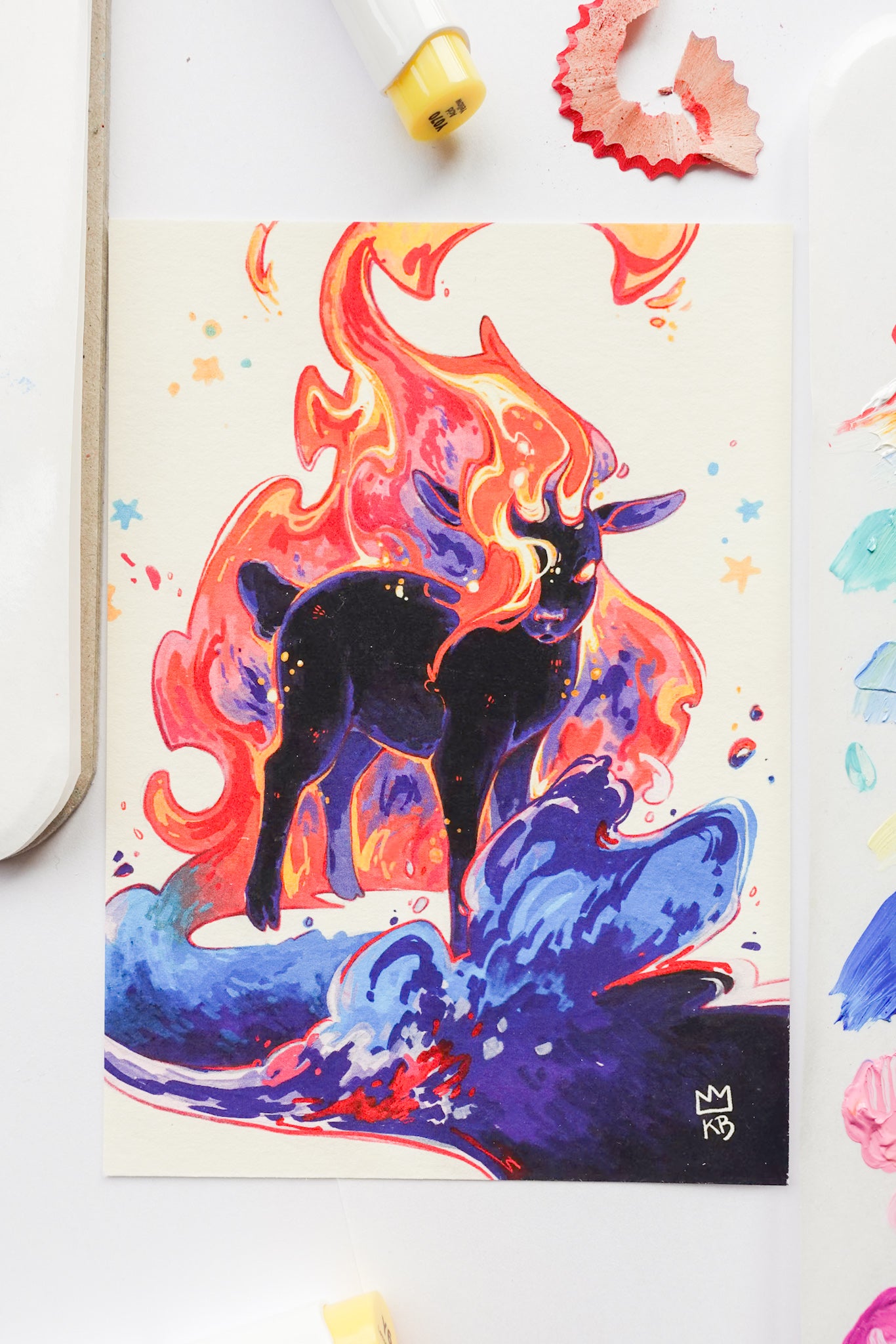 "Nightmare goat" print