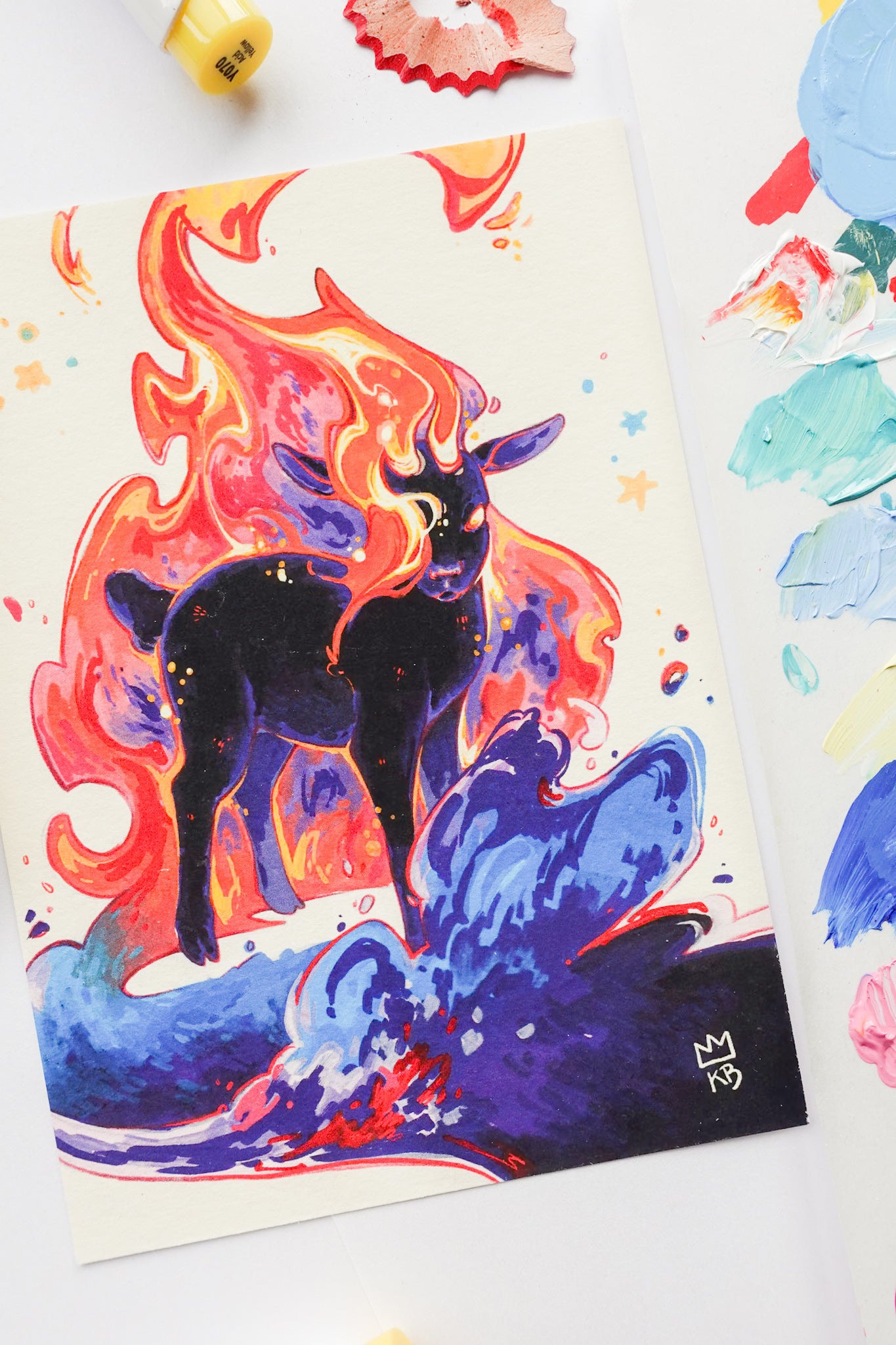"Nightmare goat" print