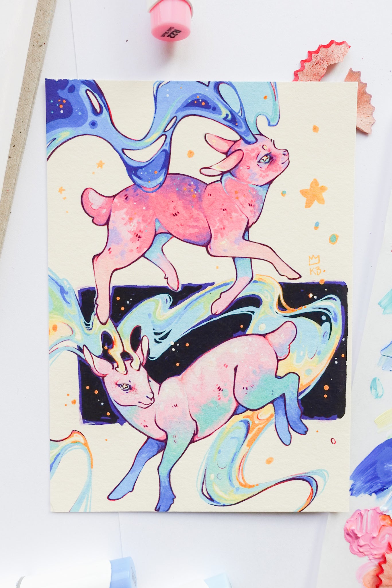 "Dream goats" print