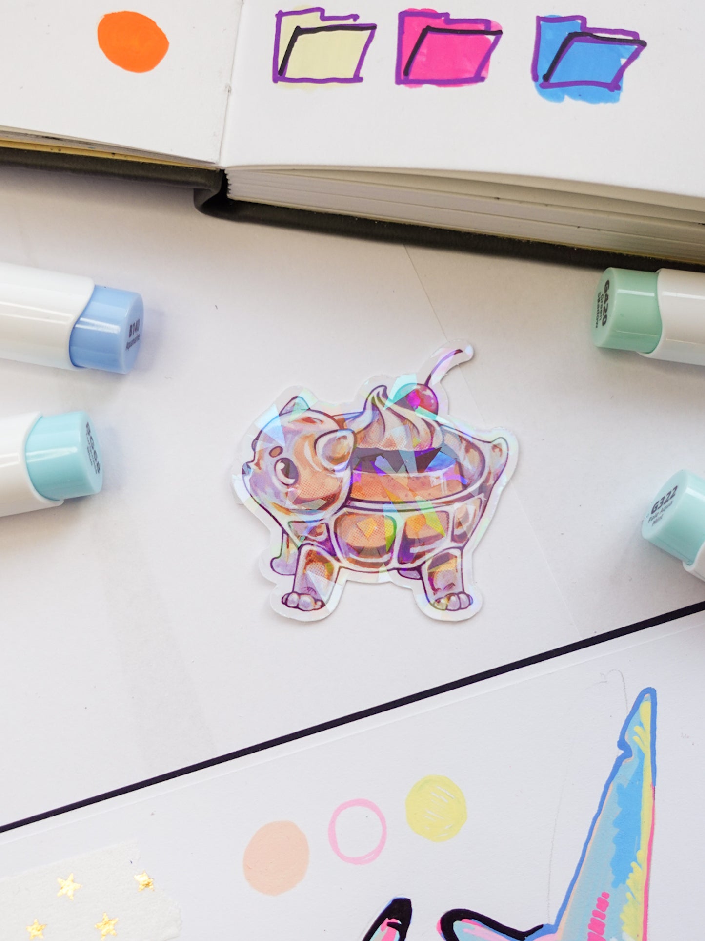 Puppy dessert sticker - cracked ice