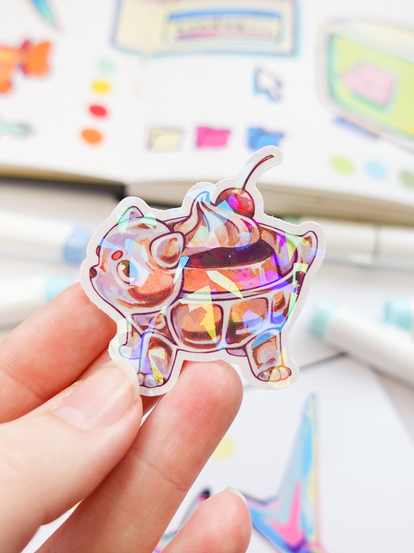 Puppy dessert sticker - cracked ice