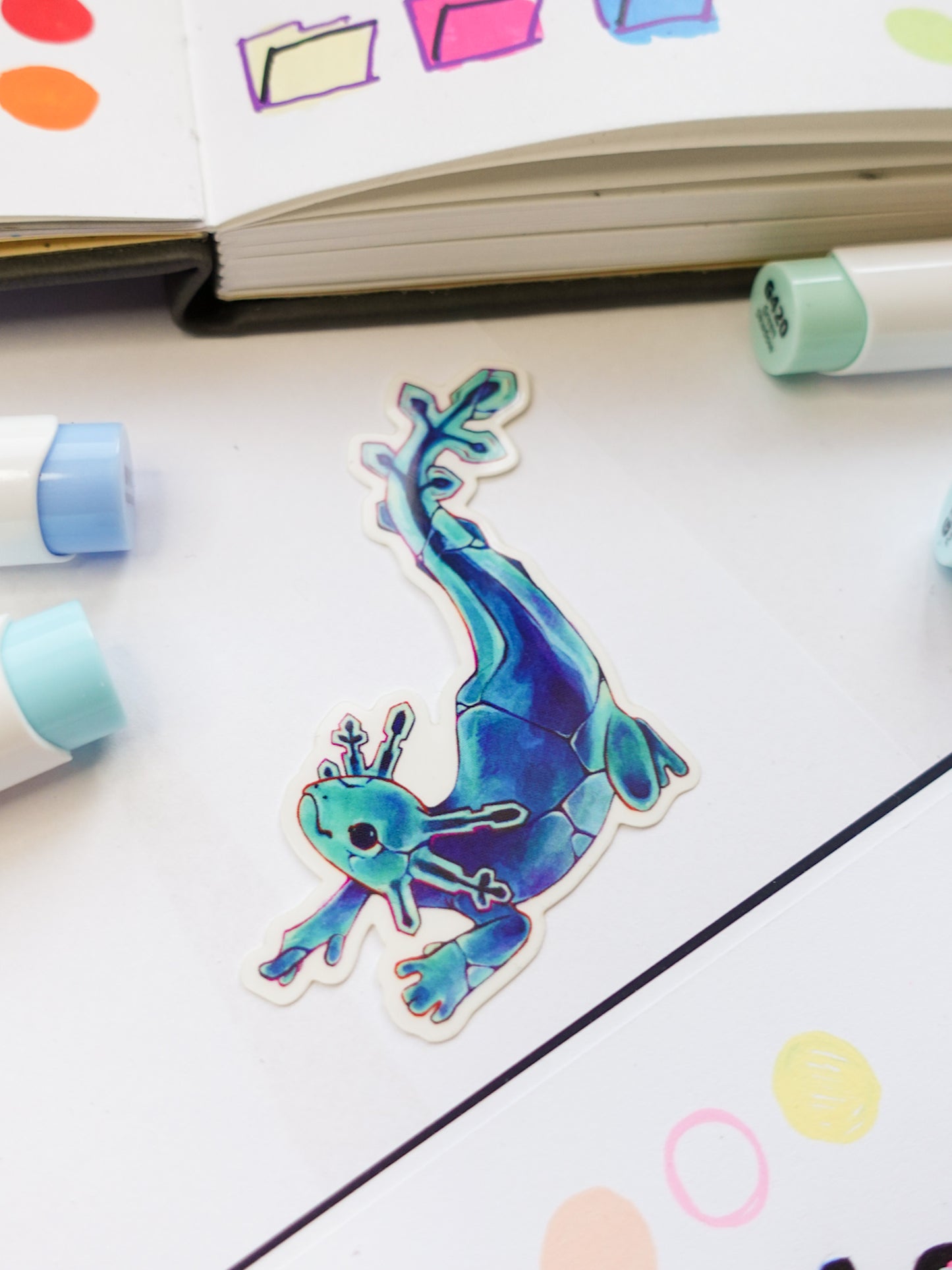Ice Axolotl sticker - clear
