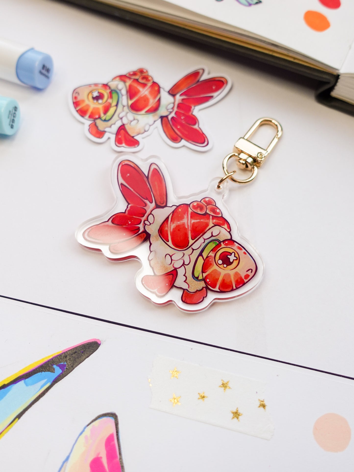 Sushi Fish Keychain + comes with a free Sushi Fish sticker!
