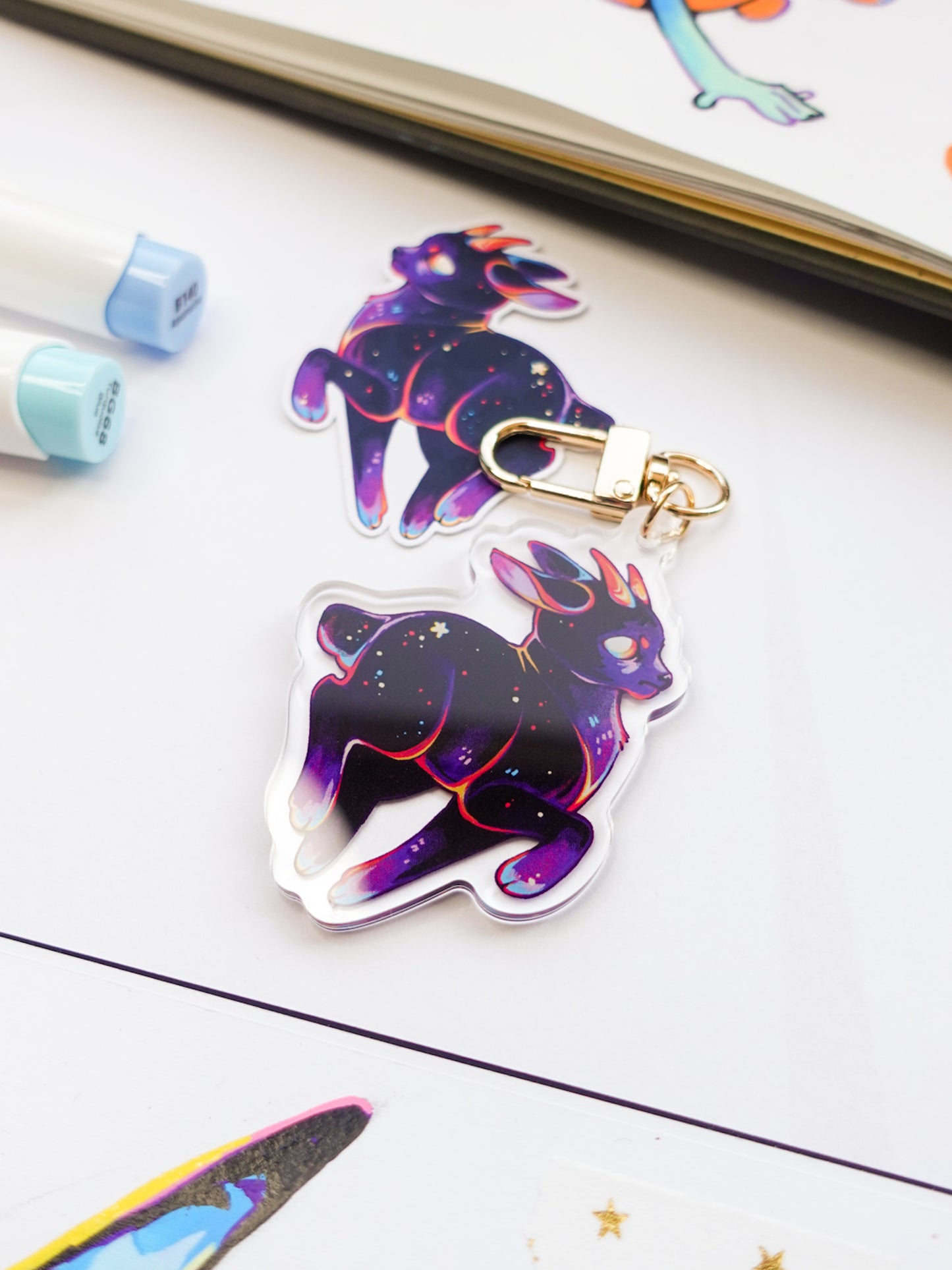 Nightmare Goat Keychain + comes with a free Goat sticker!
