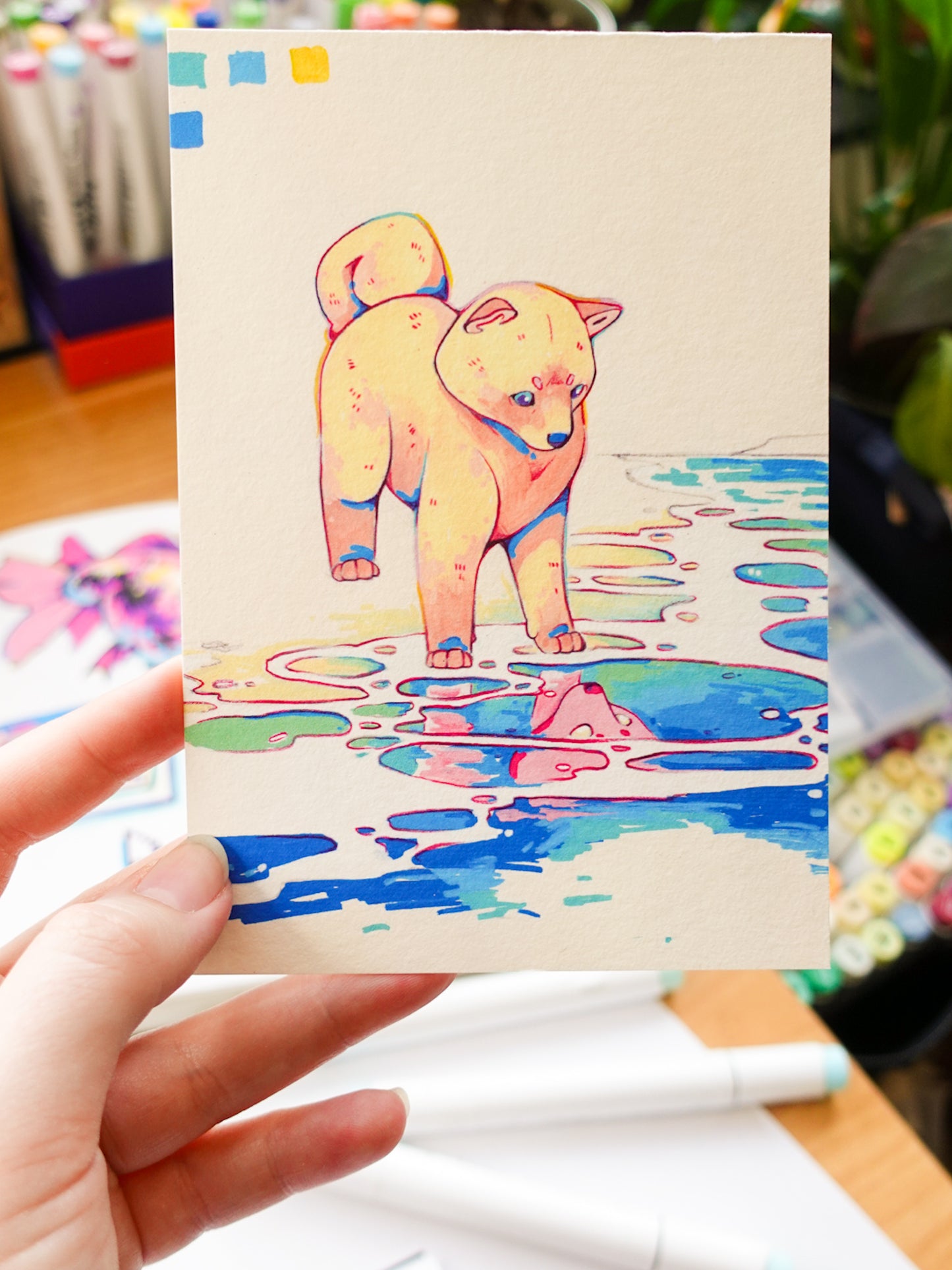 "Shibba Puppy Beach time" print