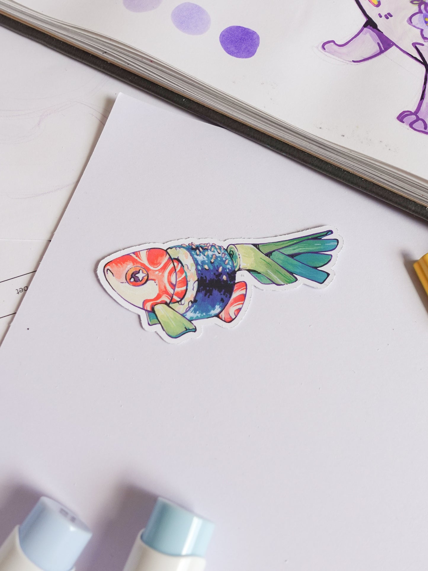 Leek sushi fish