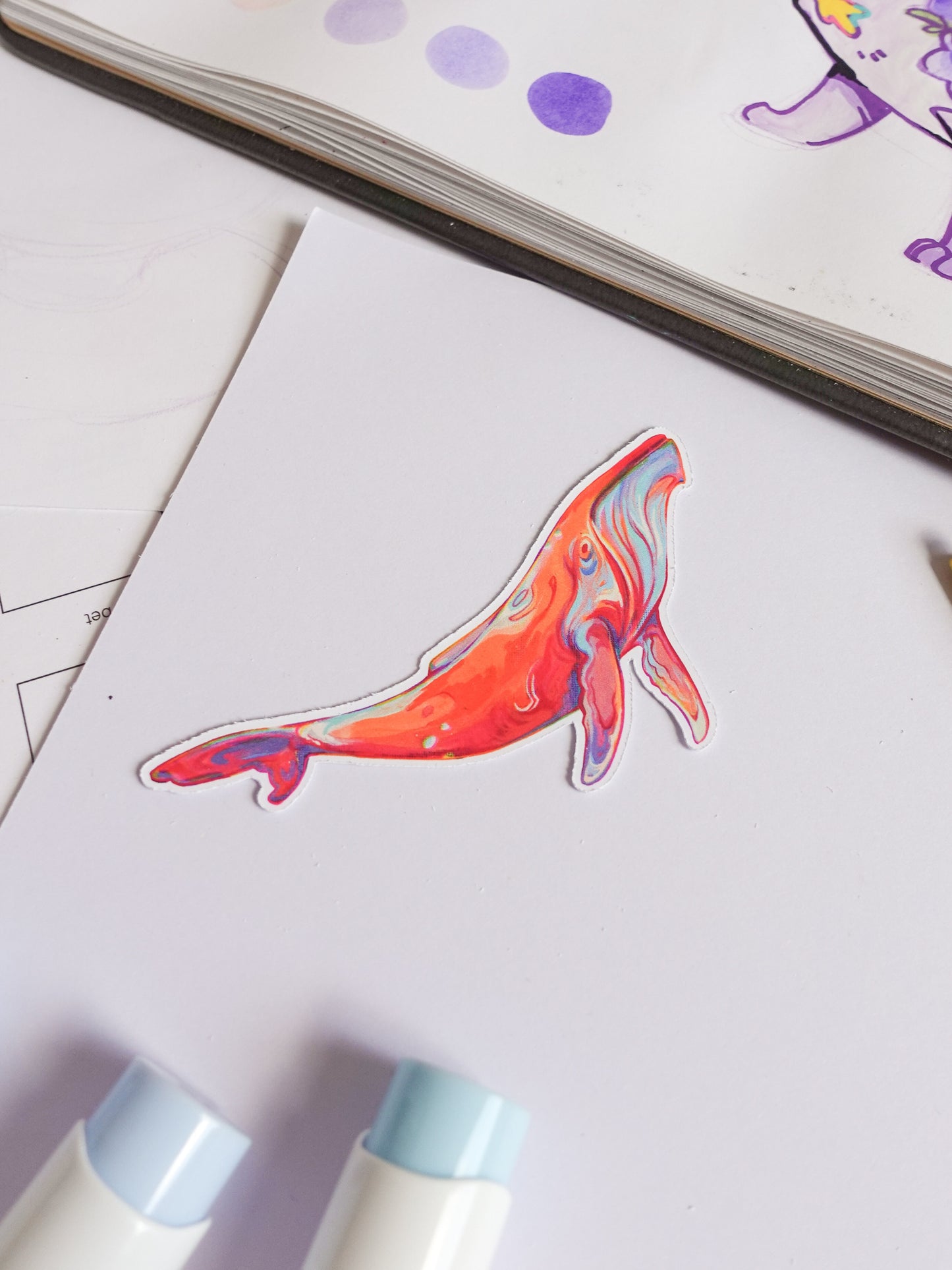 Whale sticker - matt