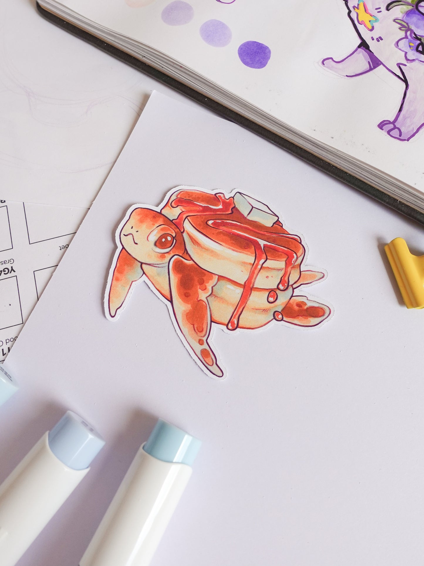 Pancake turtle sticker - matt