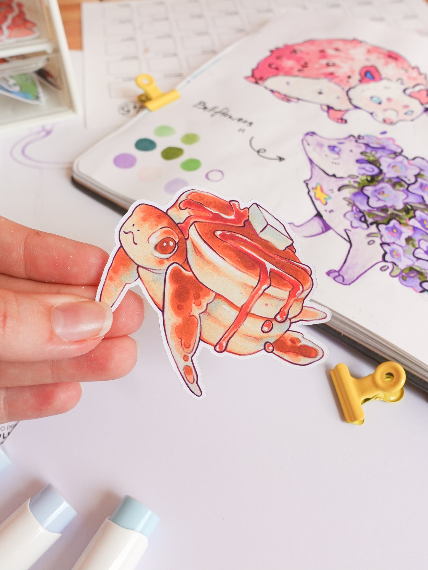 Pancake turtle sticker - matt