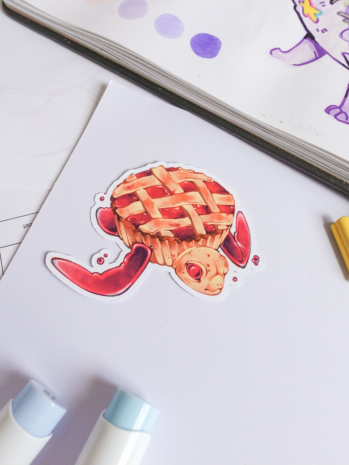 Cherry pie sticker - matt