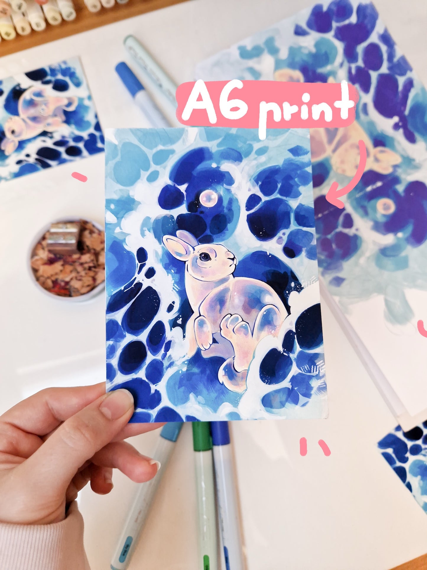 Seashell bunny print