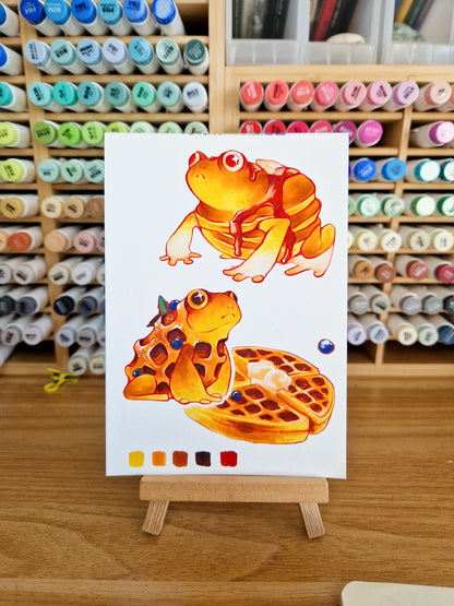 Waffle and pancake toad print