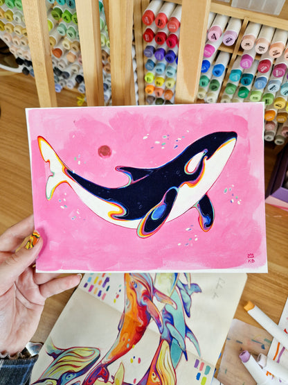 Rainbow orca print