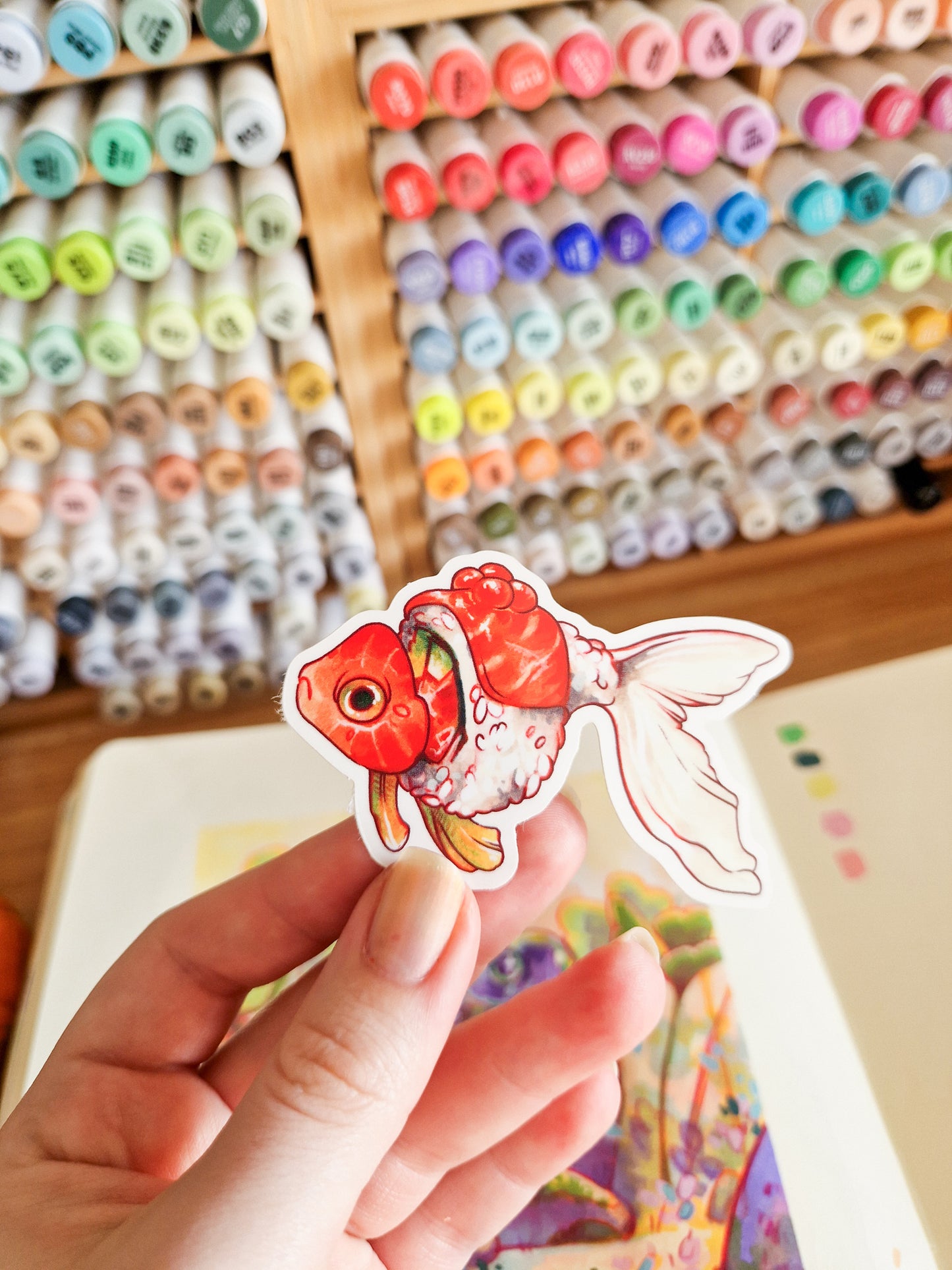 Sushi fish sticker