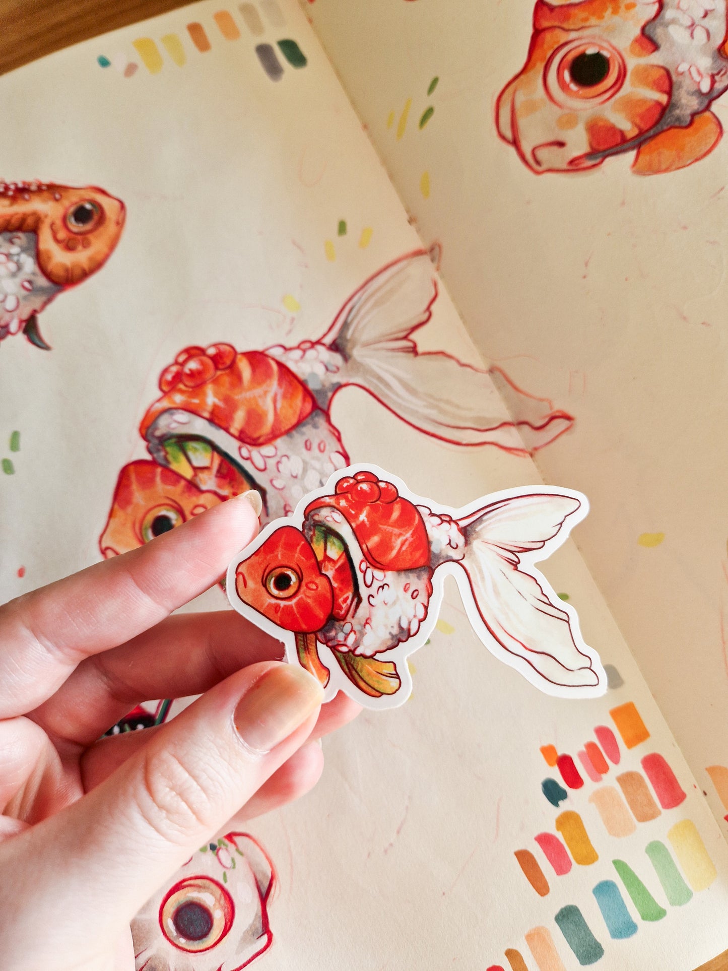 Sushi fish sticker