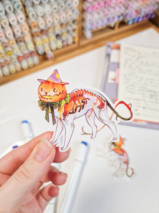 Pumpkin cat Larch - clear sticker