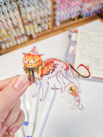 Pumpkin cat Larch - clear sticker