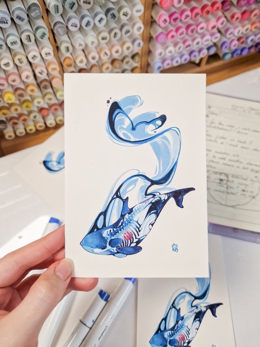 "Lonely whale" print