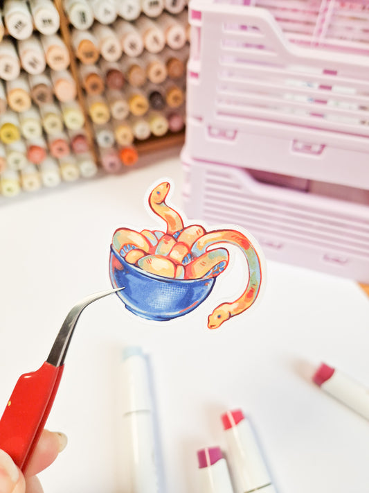 Noddle Snakes - matte sticker