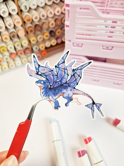 Moth dragon - matte sticker