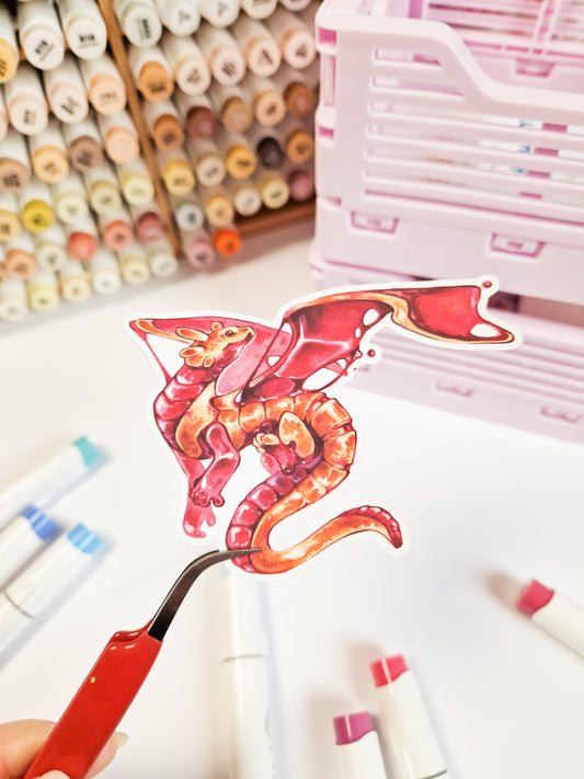 Pie dragon - matte sticker