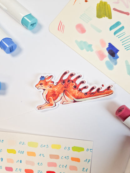 Pancake dragon - matte sticker