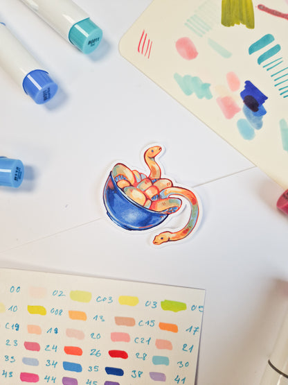 Noddle Snakes - matte sticker