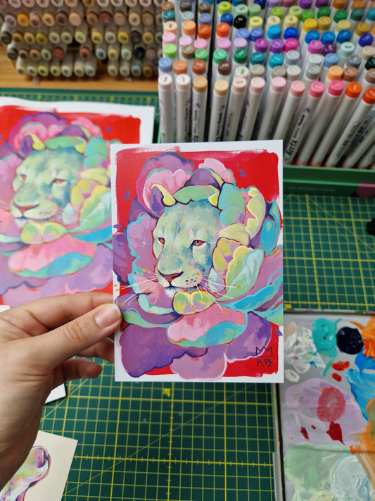 "Flower lion" print