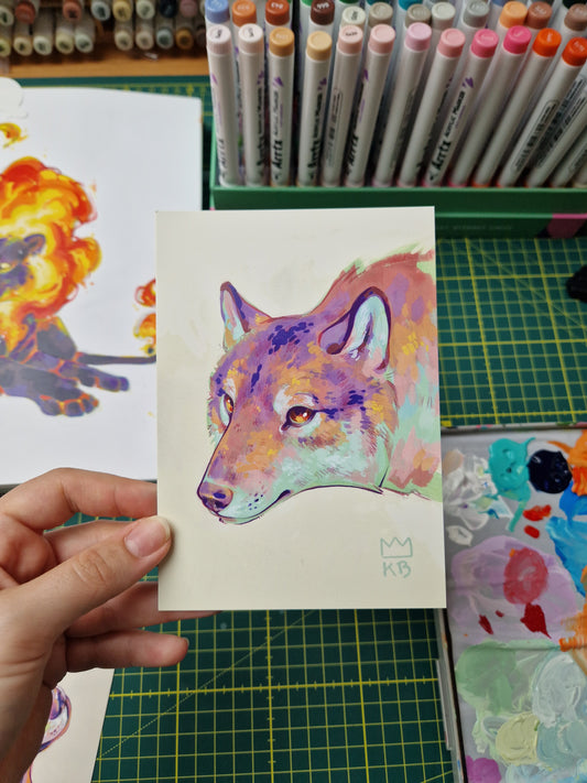 "Copper wolf" print