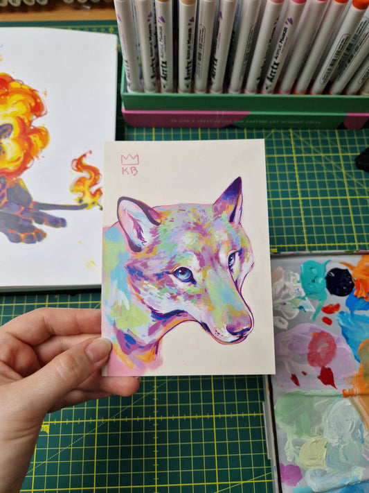 "Color wolf" print