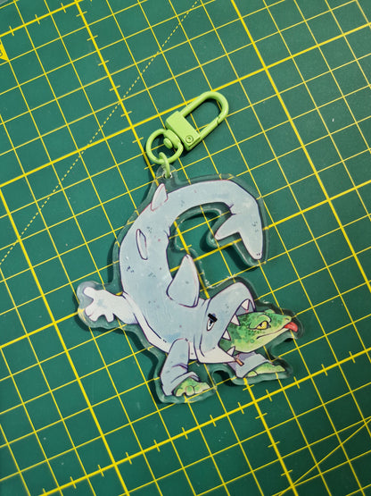 Shark lizard keychain