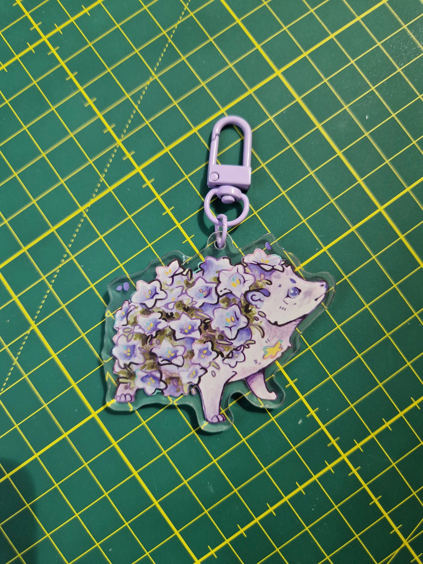 Flower hedgehog keychain