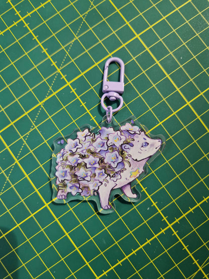 Flower hedgehog keychain