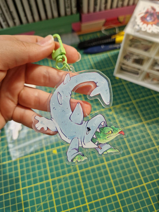 Shark lizard keychain