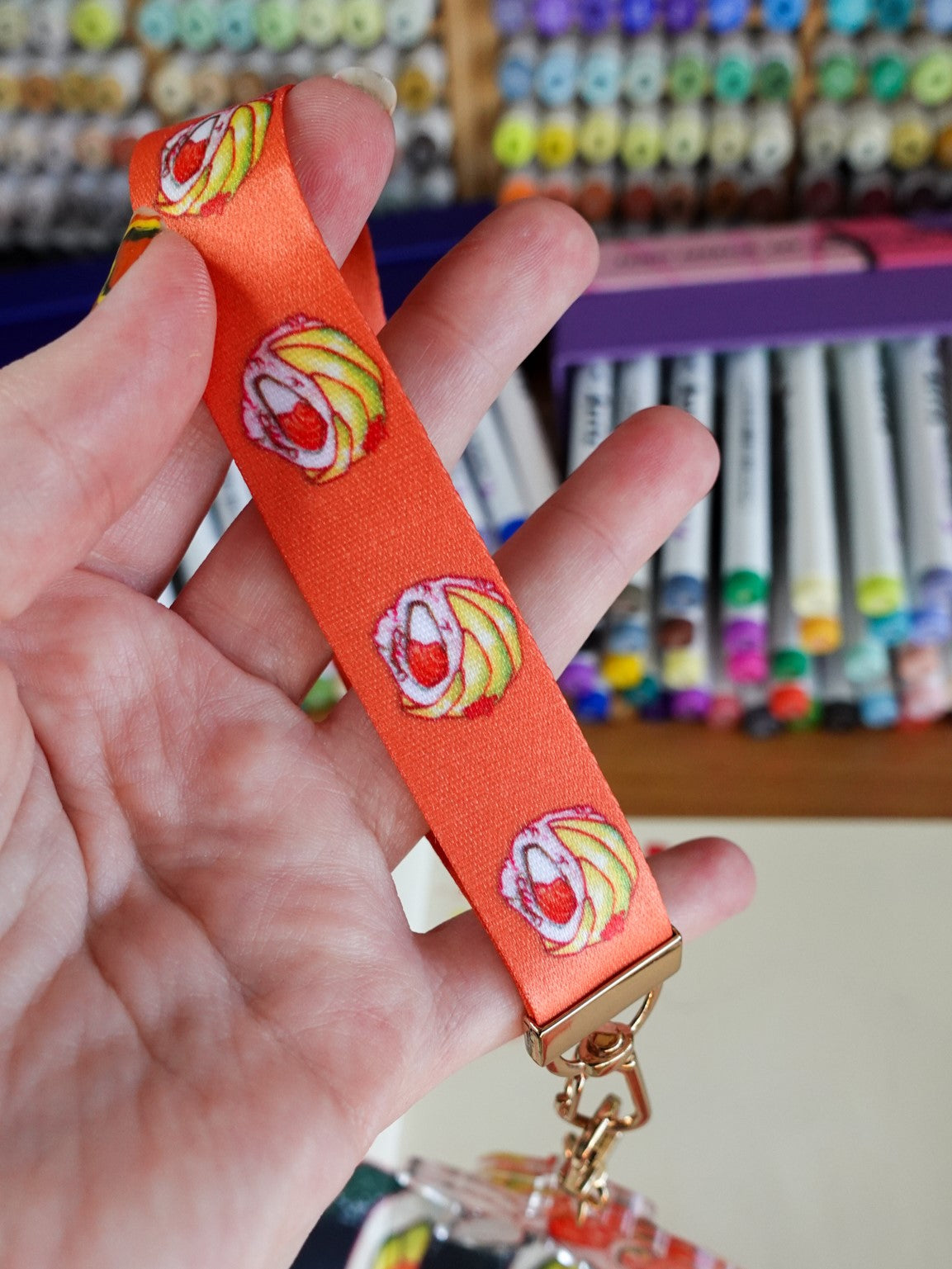 Sushi fish lanyard keychain