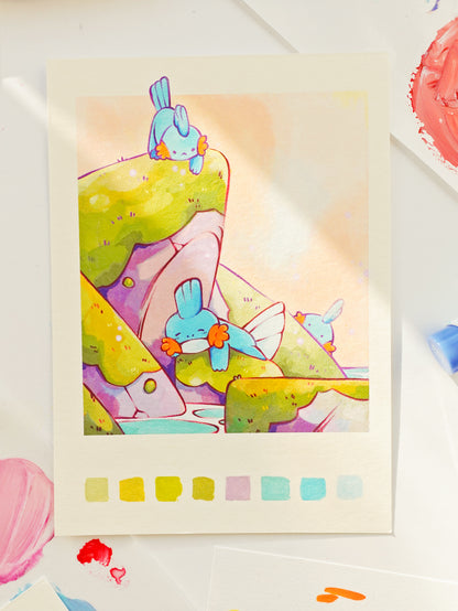 "Sleepy mudkip at the sea" print