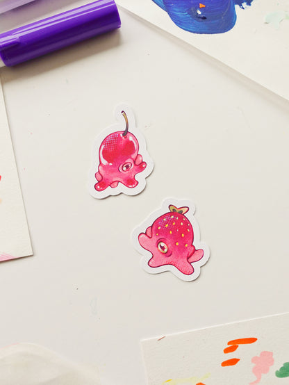 Tiny octopus stickers - set of two