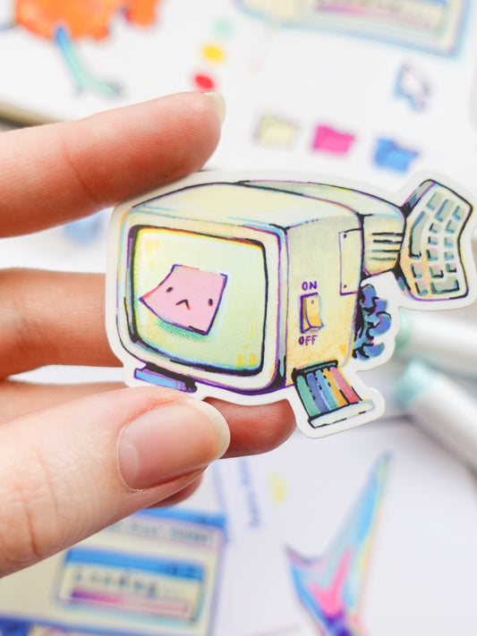 Computer fish sticker set - set of three