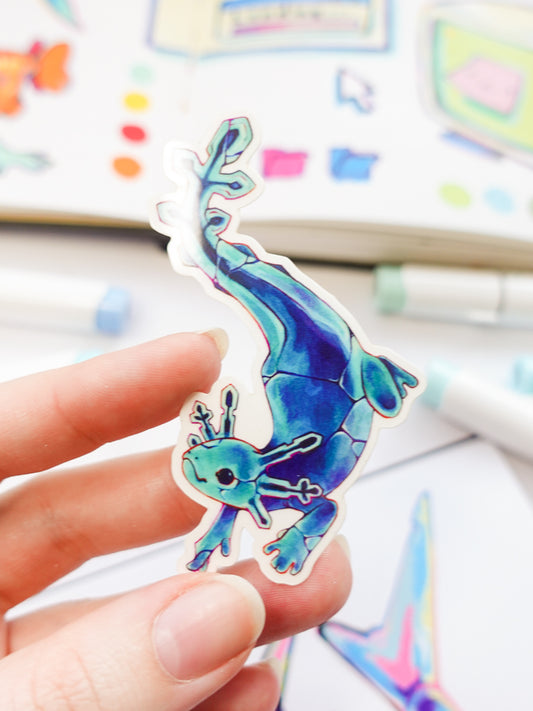 Ice Axolotl sticker - clear