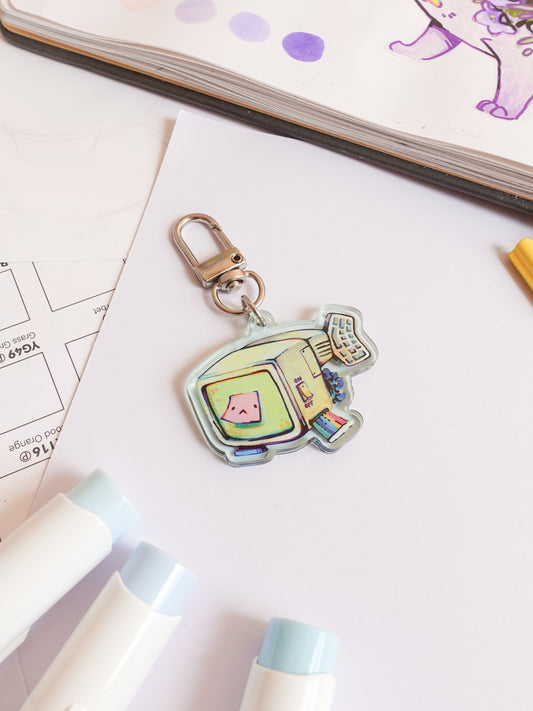 Computer fish keychain + free sticker