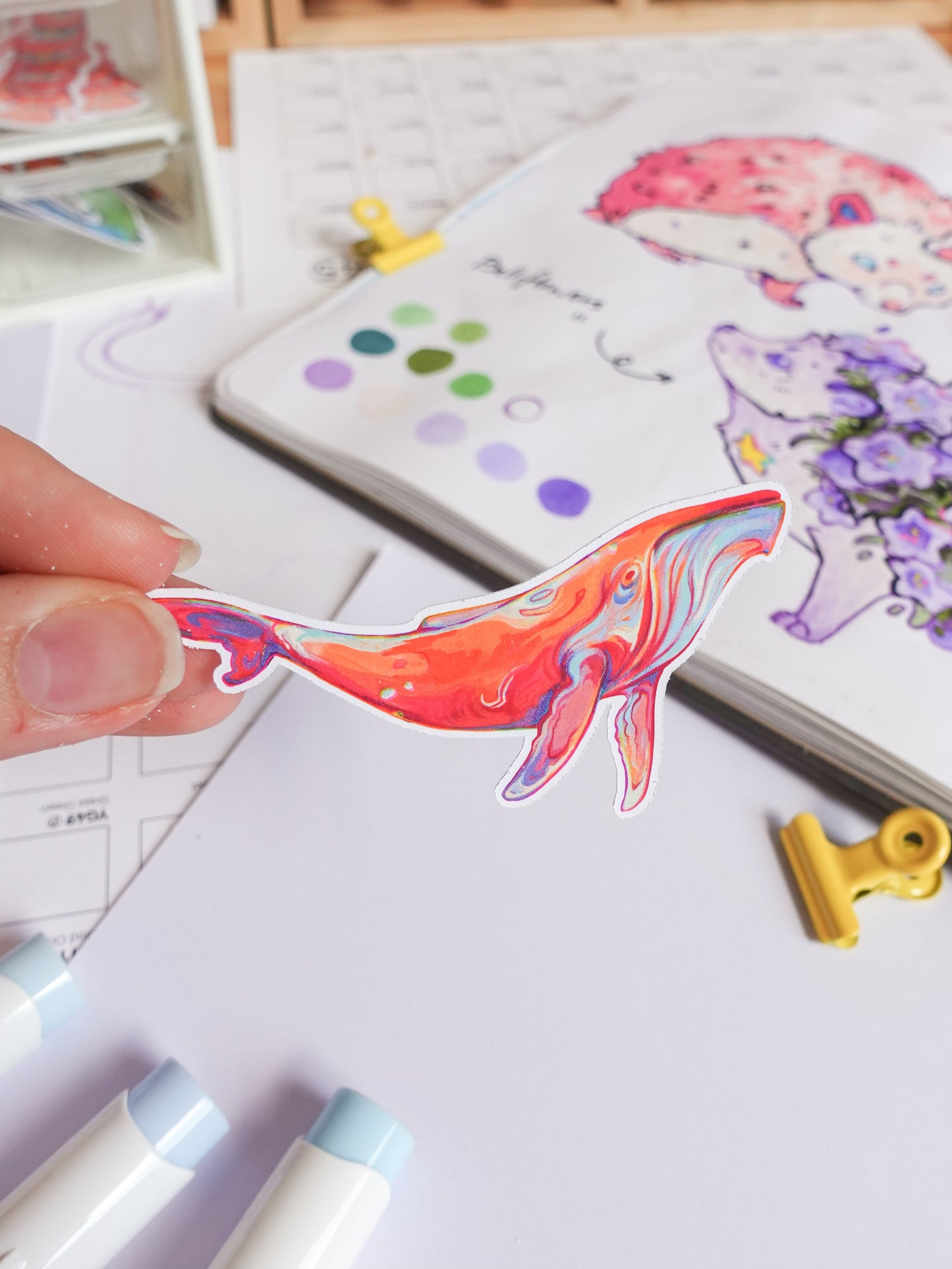 Whale sticker - matt