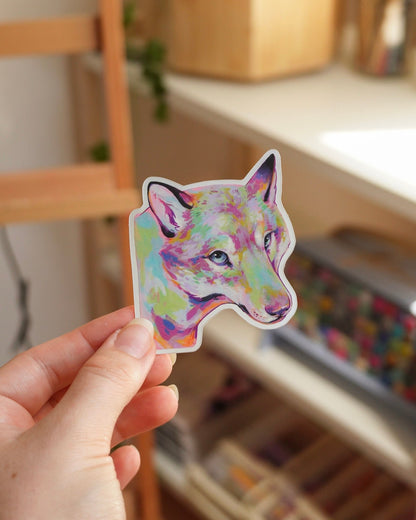 Color wolf sticker - vinyl, metalic